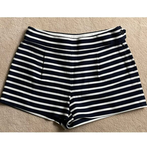 J. Crew Blue White Striped Sailor Shorts Style E7495 Woman's Size 0 NWOT - Picture 3 of 7
